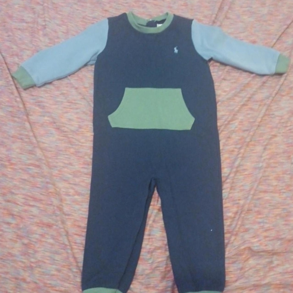 Ralph Lauren Navy and Olive Baby Jumpsuit